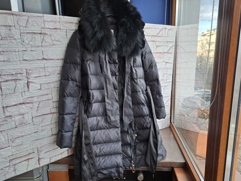 дамско яке,зимно,дълго пухено,шуба гъши пух, Cerruti 1881,лисица