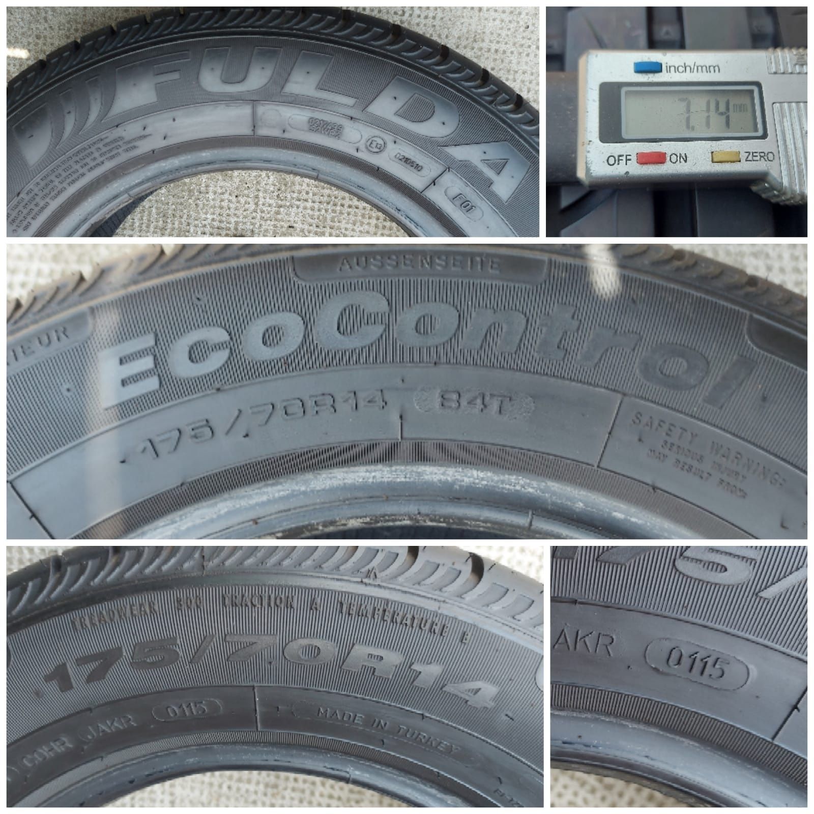 O bucată 185/175 70/65 R14 vară - una Fulda Hankook