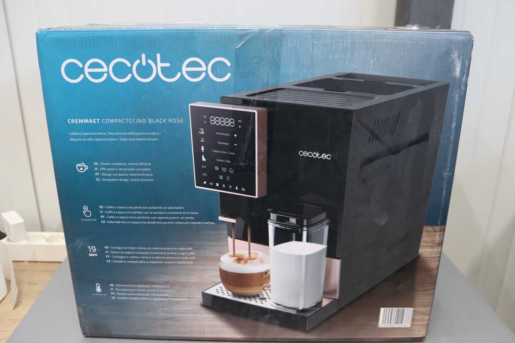Cecotec Cremmaet Compactccino Black Rose, 19 бара, контейнер за мляко