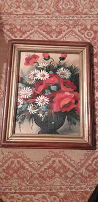 Tablou in ulei "Vaza cu flori"