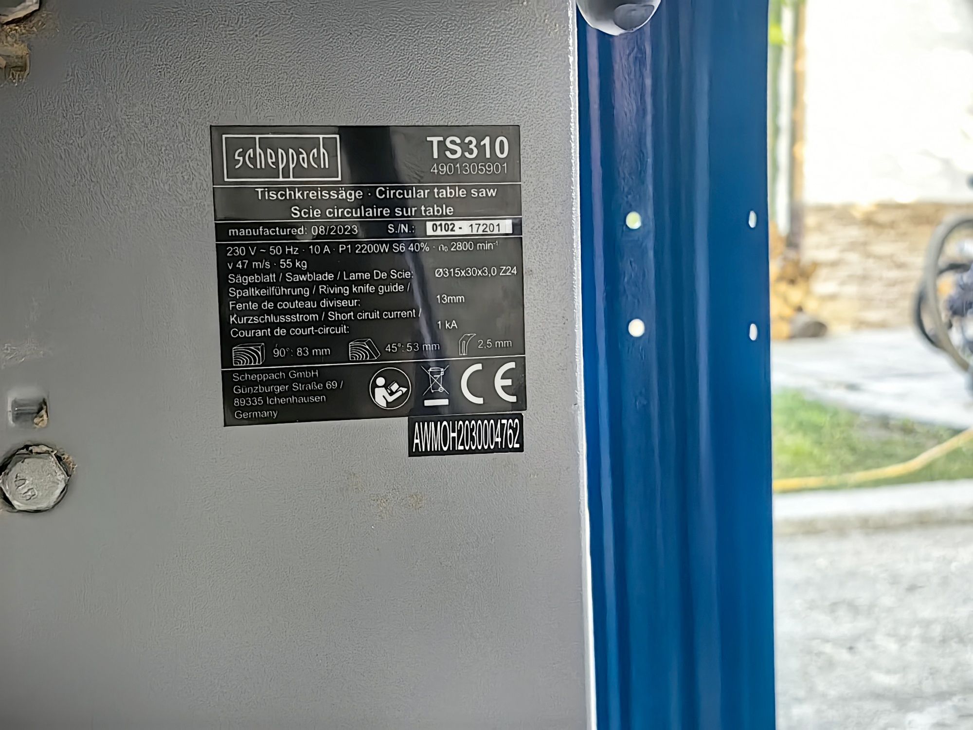 Стационарен циркуляр 220V / 2200W, 315мм Scheppach TS310