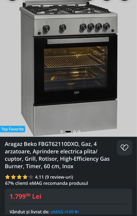 Aragaz Beko impecabil