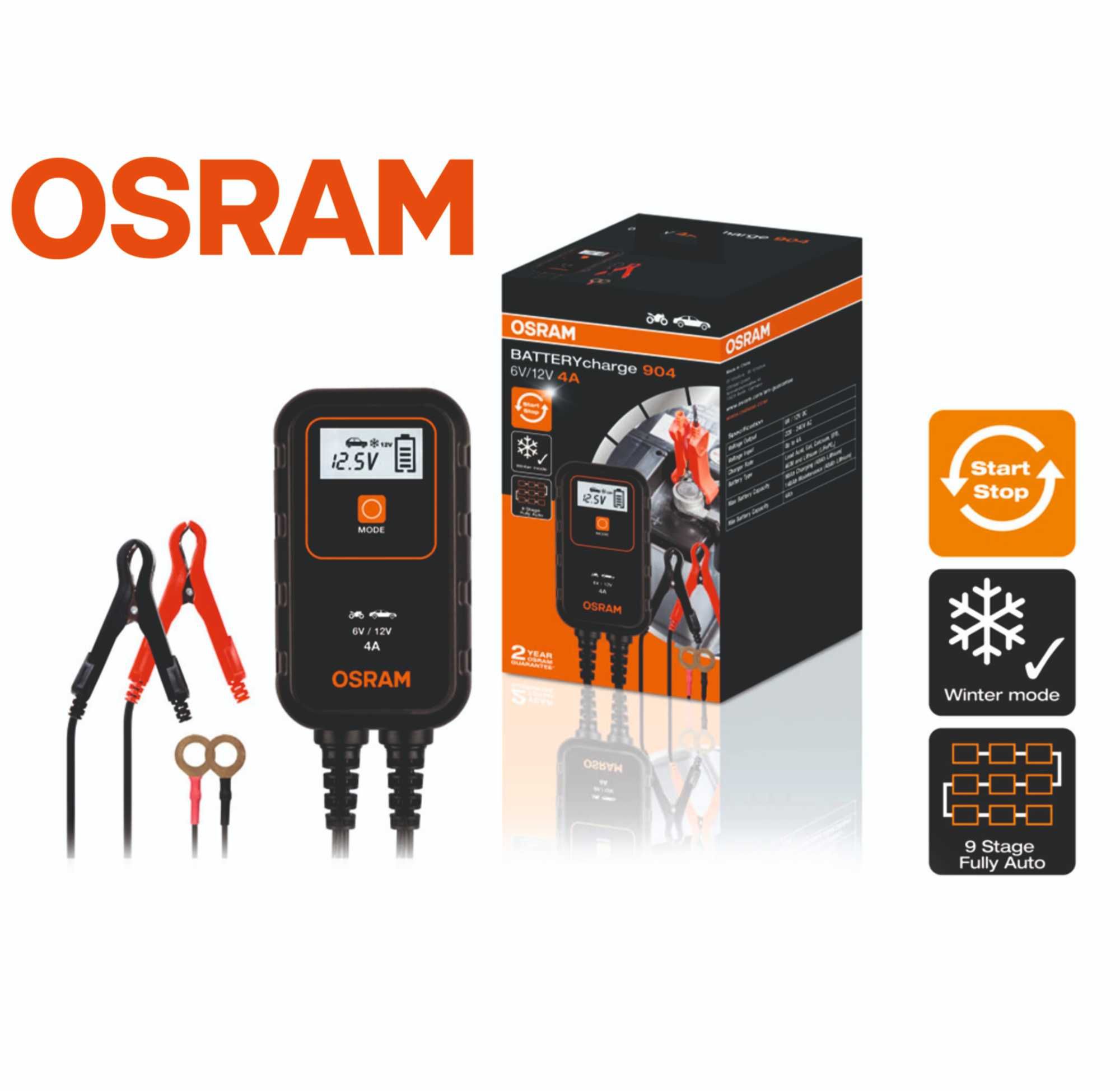 SМАRТ зарядни устройства за акумулатор OSRAM 6/12/24V - 1/4/6/8A