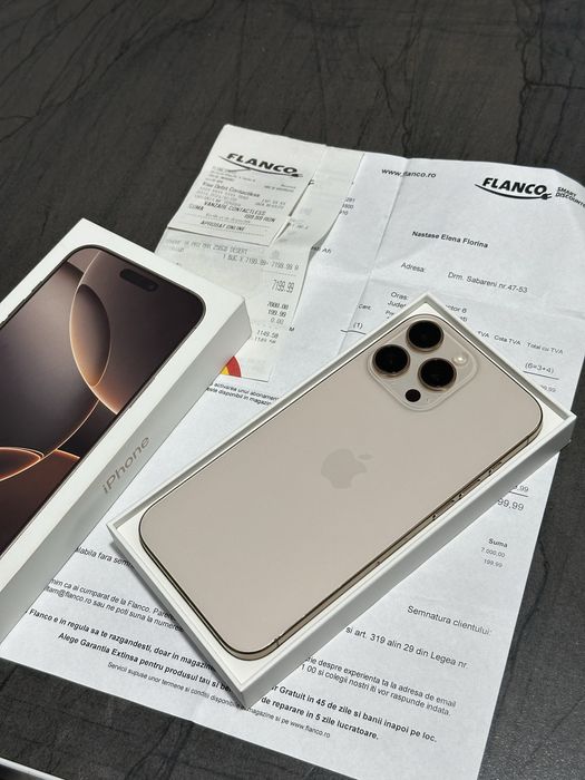 iPhone 16 Pro Max Desert Titanium 256GB Factură Garanție !
