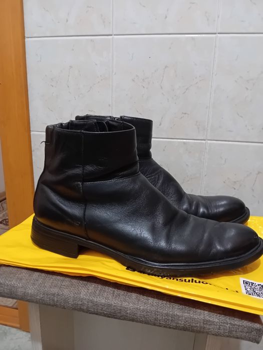 Сапоги мужские, кожаные.