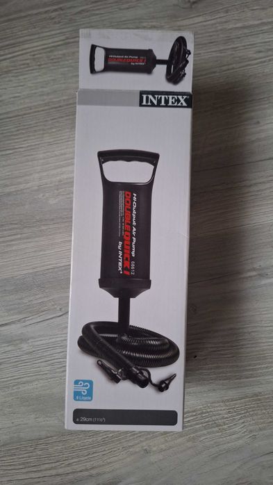 Pompa aer gonflabile, manuala, cu furtun + 3 adaptoare, 29cm