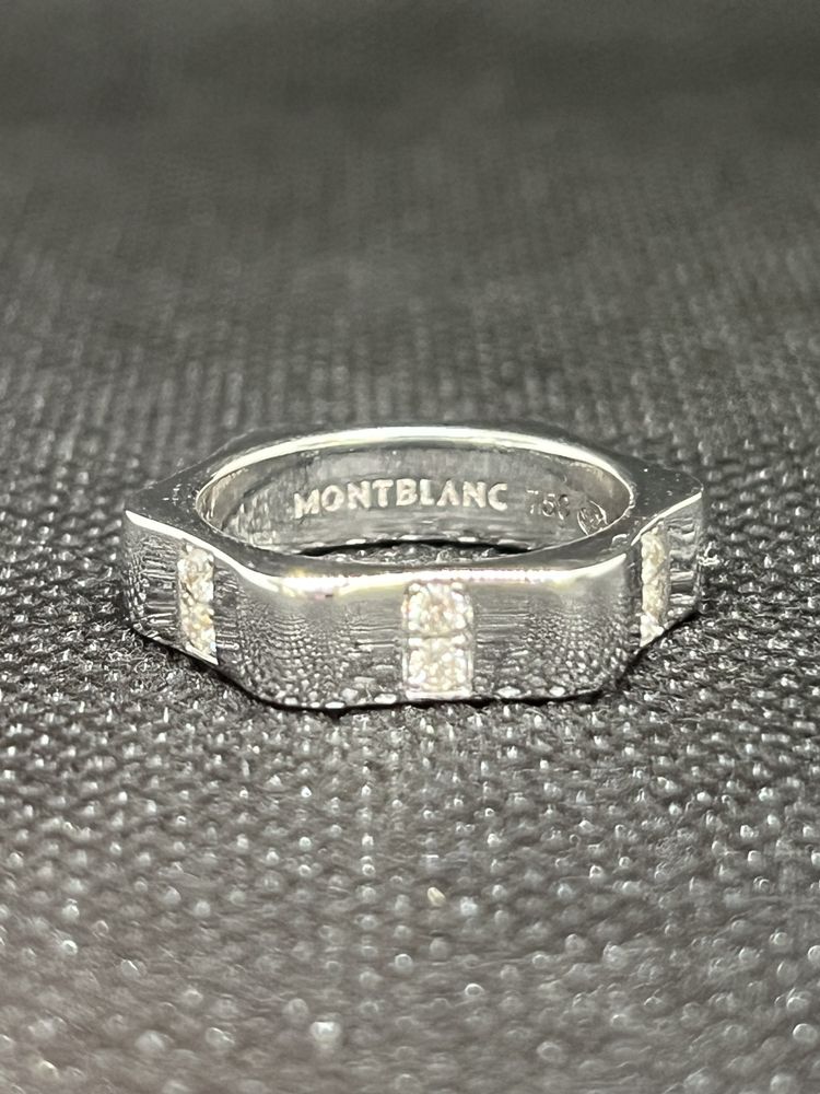 Оригинален пръстен Montblanc бяло злато и брилянти