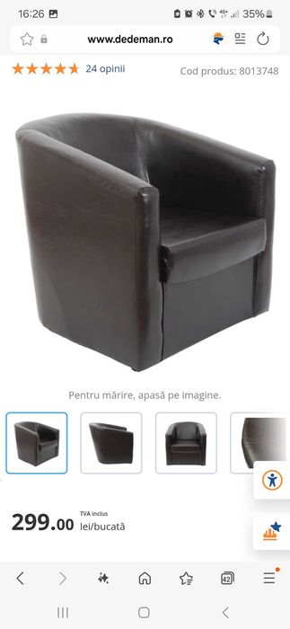 Set 2 fotolii, piele ecologica