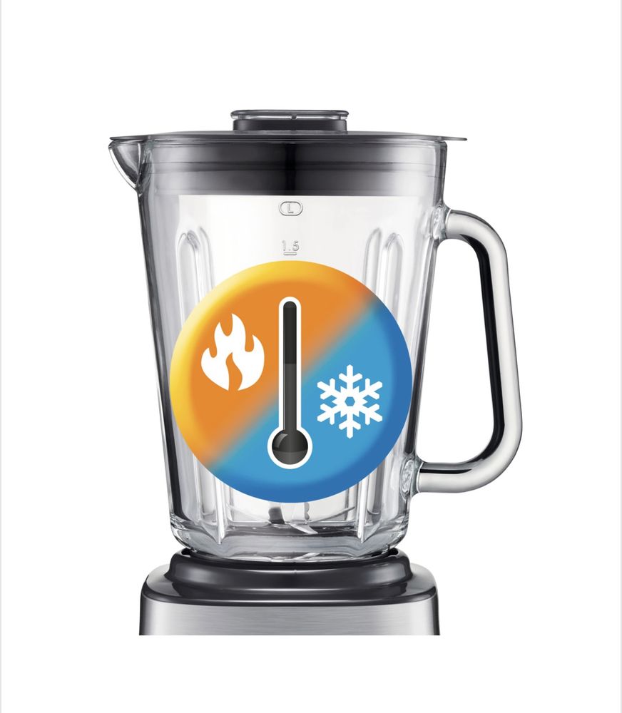 Blender Tefal 1200W, 6 lame detasabile, vas din sticla, 3 programe