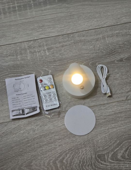 Spot LED MIOBLUE USB Reîncărcabil cu telecomandă, alb