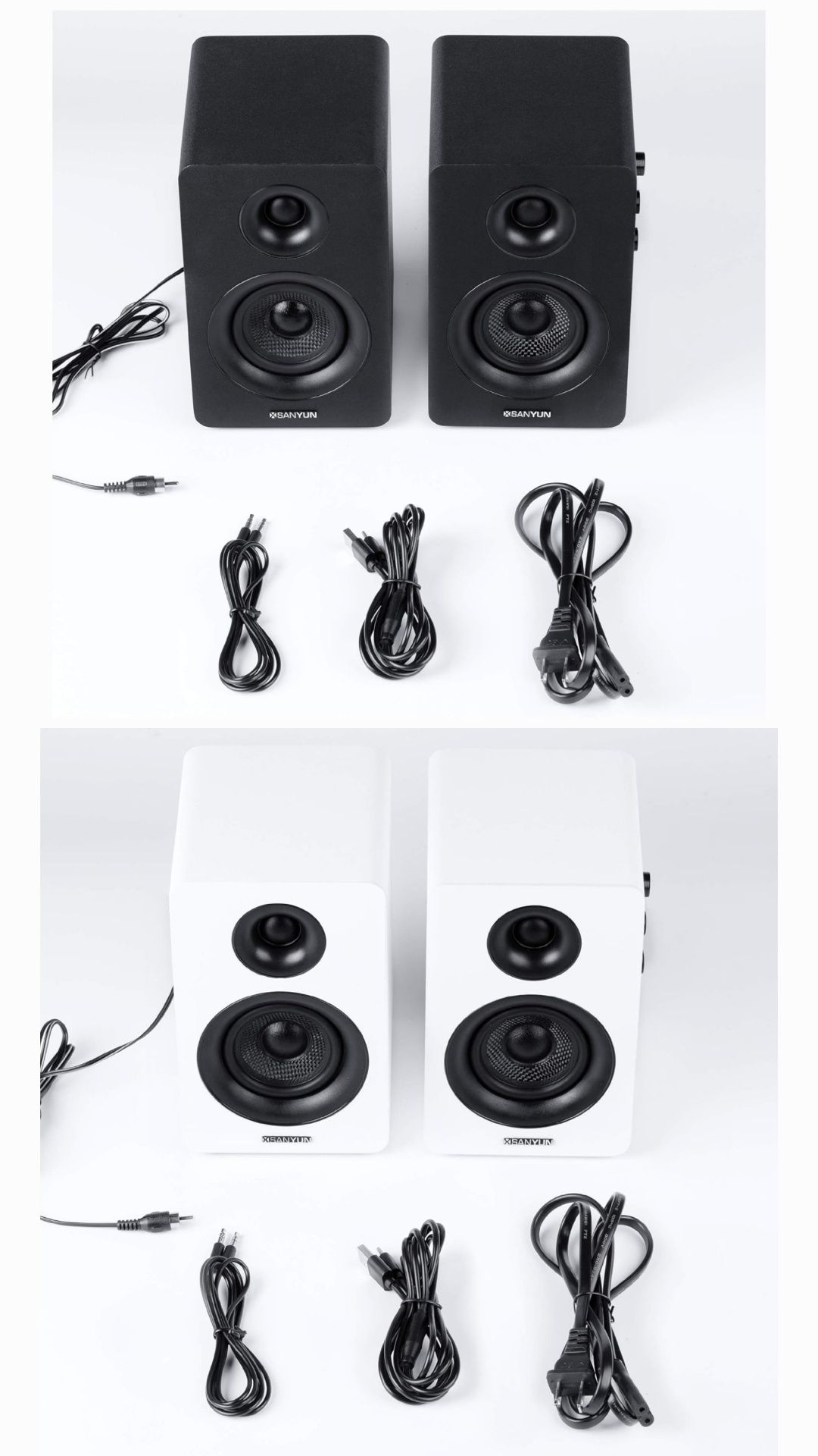 60W, 3" карбонови Hifi колони за компютър, Bluetooth 5.0, Sanyun SW208