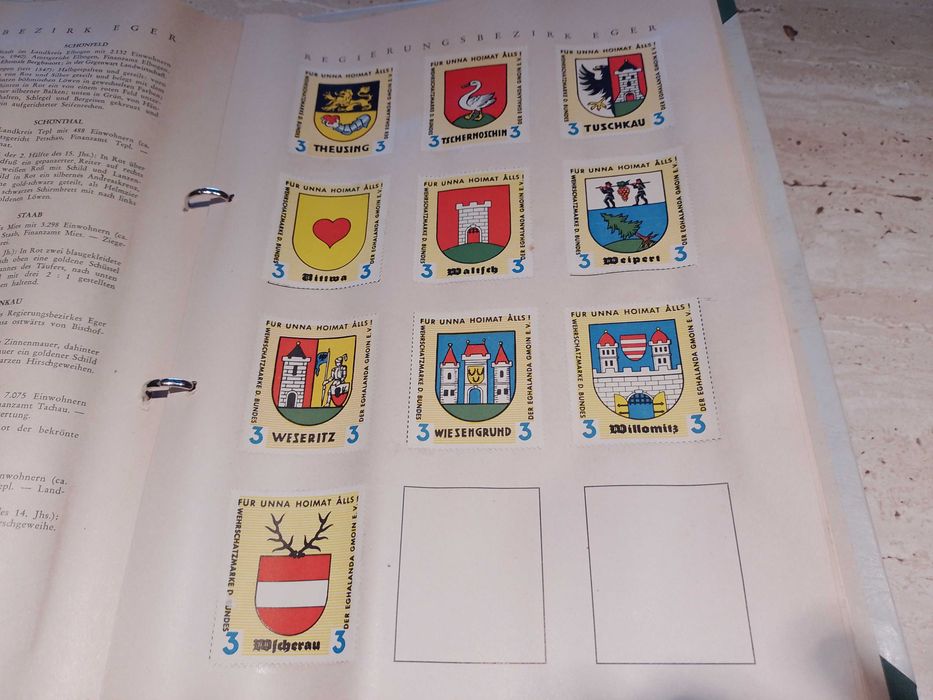 Album timbre rare"Die Wappen der Heimat"-ideal PASIONATI, COLECTIONARI