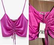 Zara къс сатенен топ