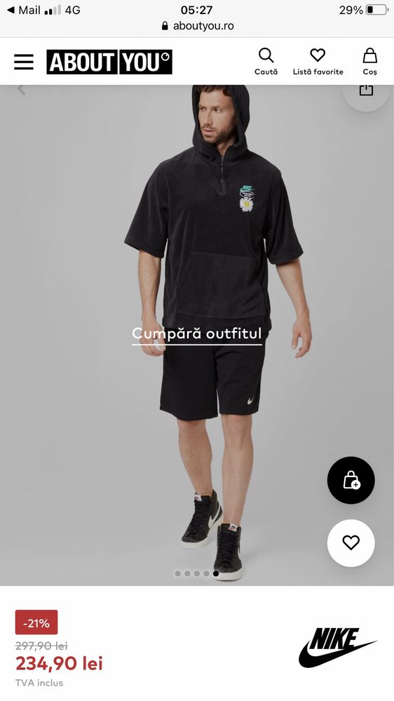 Bluza tricou maneca scurta Nike premium bumbac marimea L XL