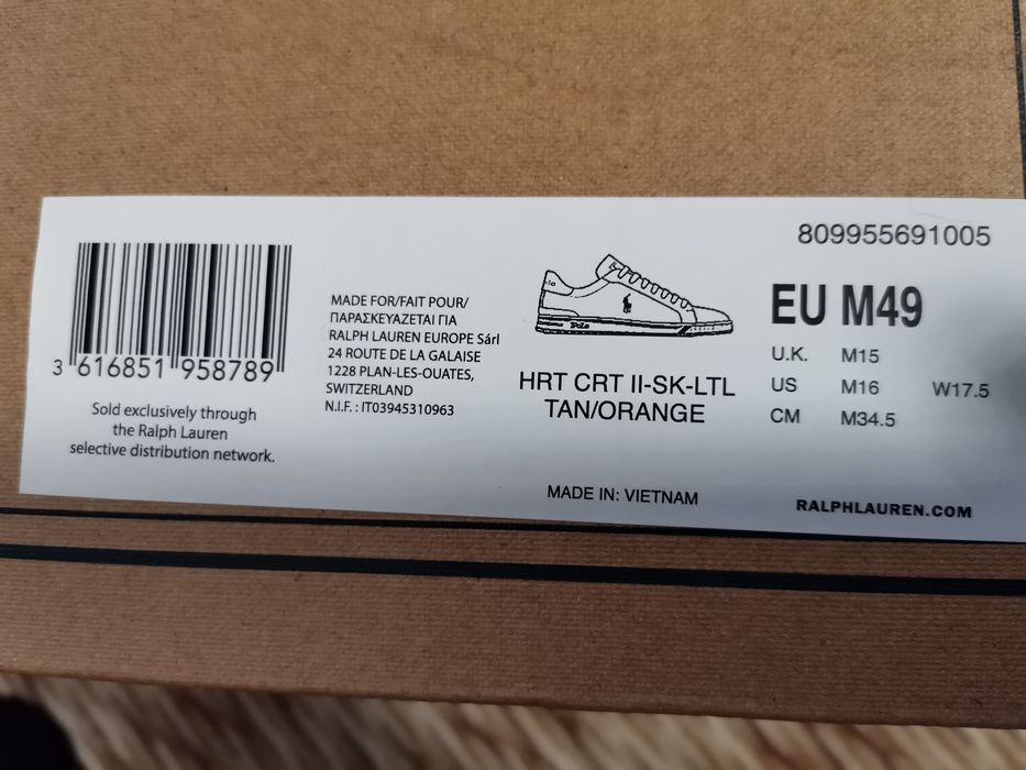 Polo Ralph Lauren мъжки кецове — 34.5 см стелка, нови, оригинални