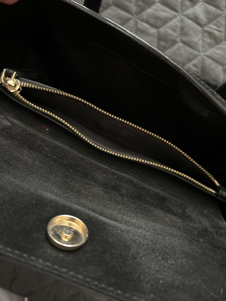 Geanta MUSETTE - office, piele intoarsa neagra