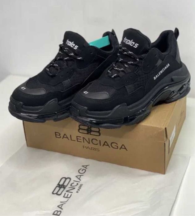 Adidasi Balenciaga Triple S full negri black - premium