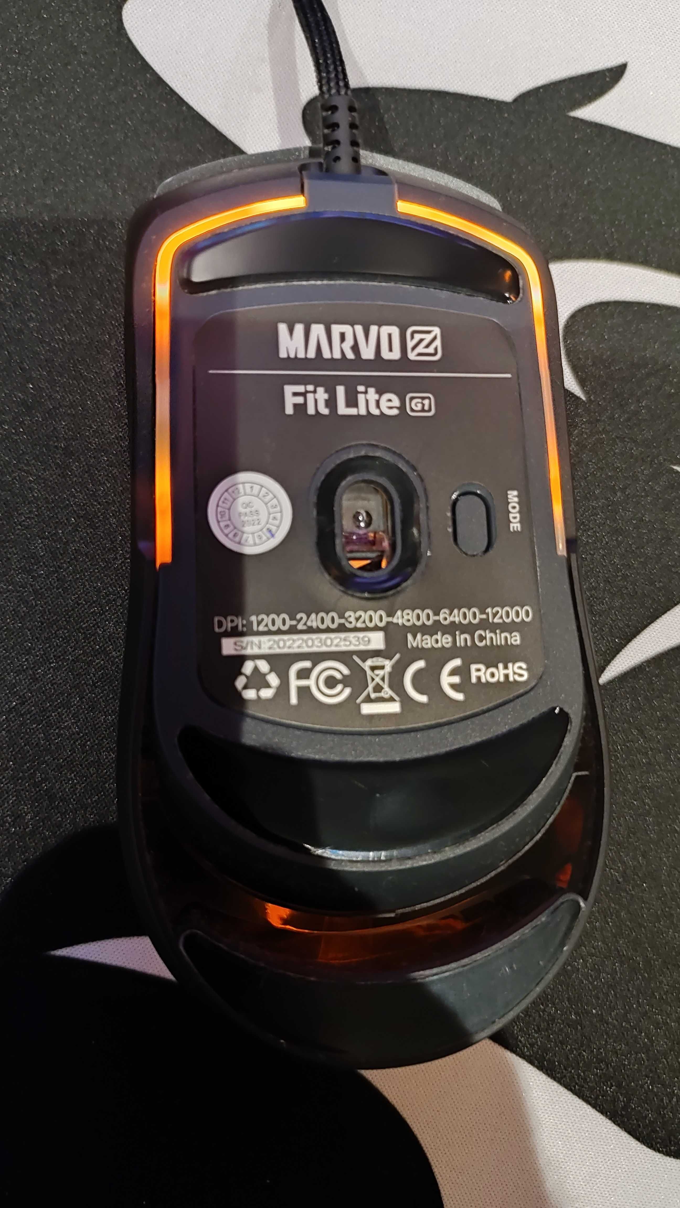 гейминг мишка Marvo FIT LITE Black, RGB подсветка, 7 програми