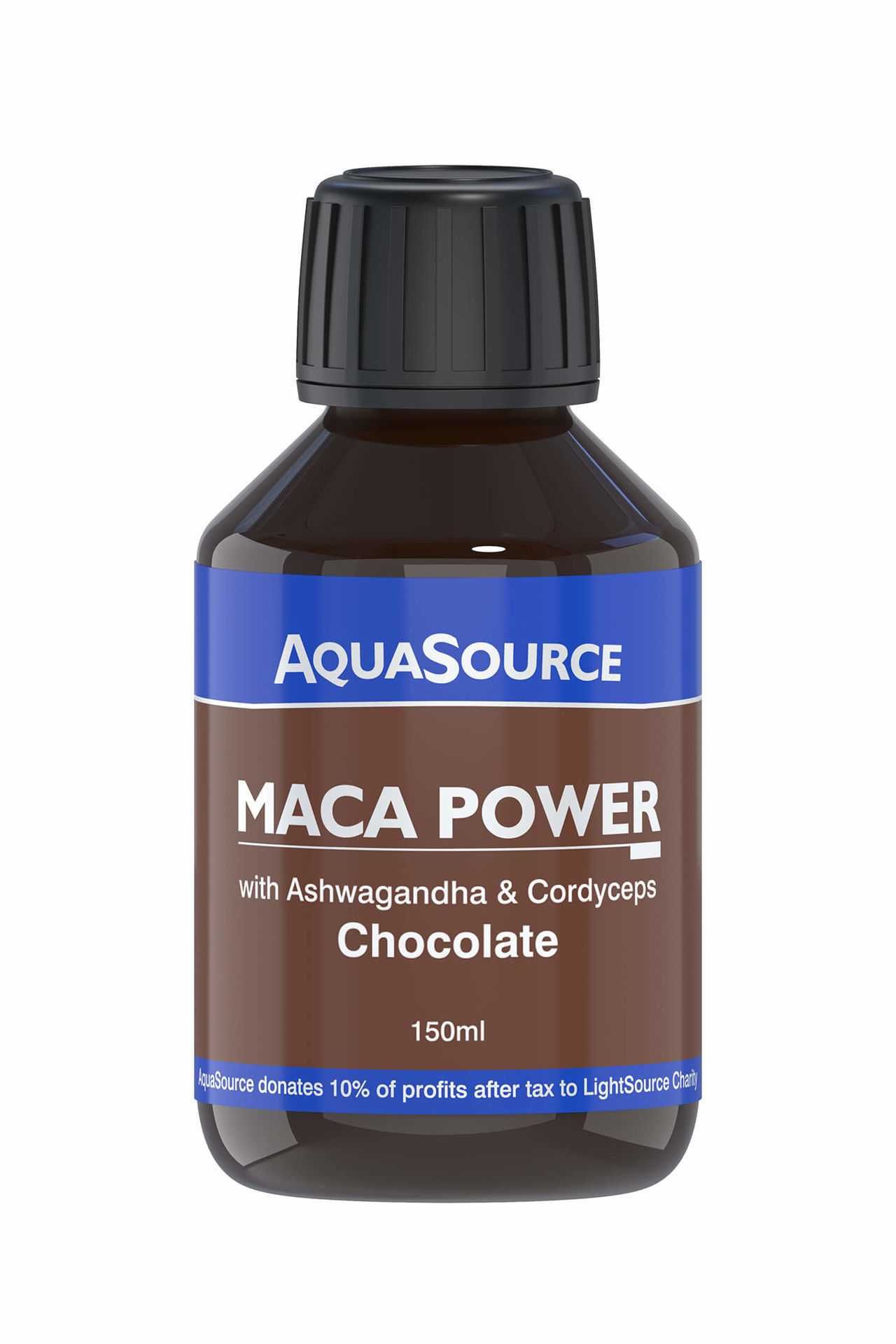 Maca Power cu Ashwagandha, ciocolata Cordyceps - 150ml