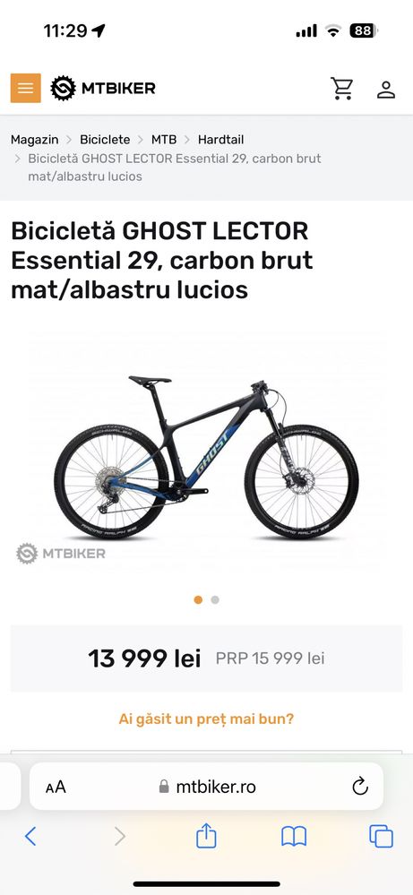 Bicicleta Carbon Ghost Lector 29”