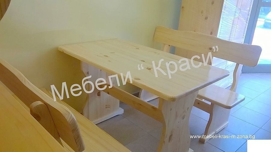 Градински Комплект -Масив.Маса с два броя пейки - 180 см..НАЛИЧЕН!!!