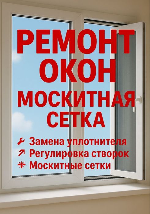 Ремонт окон/замена резины/замена фурнитуры/регулеровка окон
