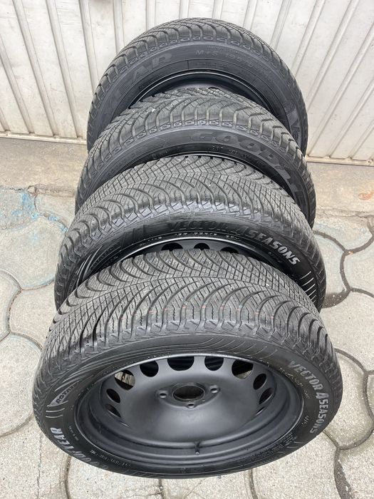 Jante otel 4x108mm, anvelope iarna 195/55 R16, Peugeot, Citroen, Ford