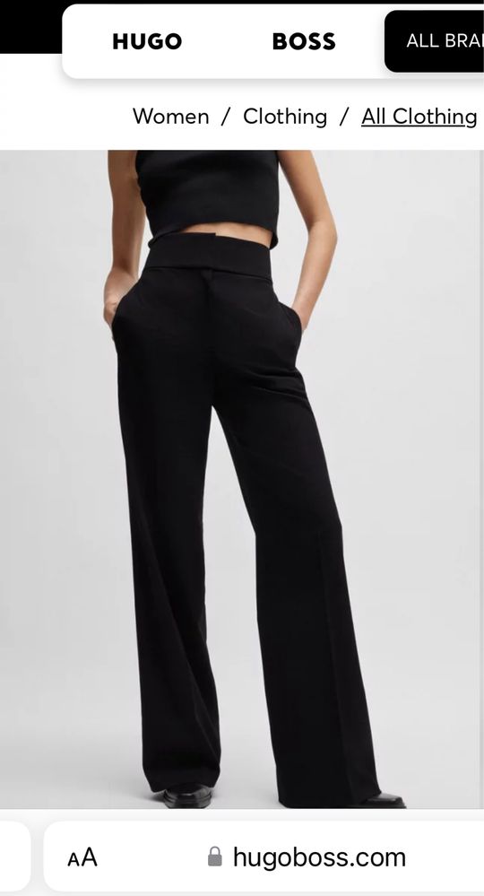 Boss pantaloni cu talie inalta de la 1200 lei la 600 lei