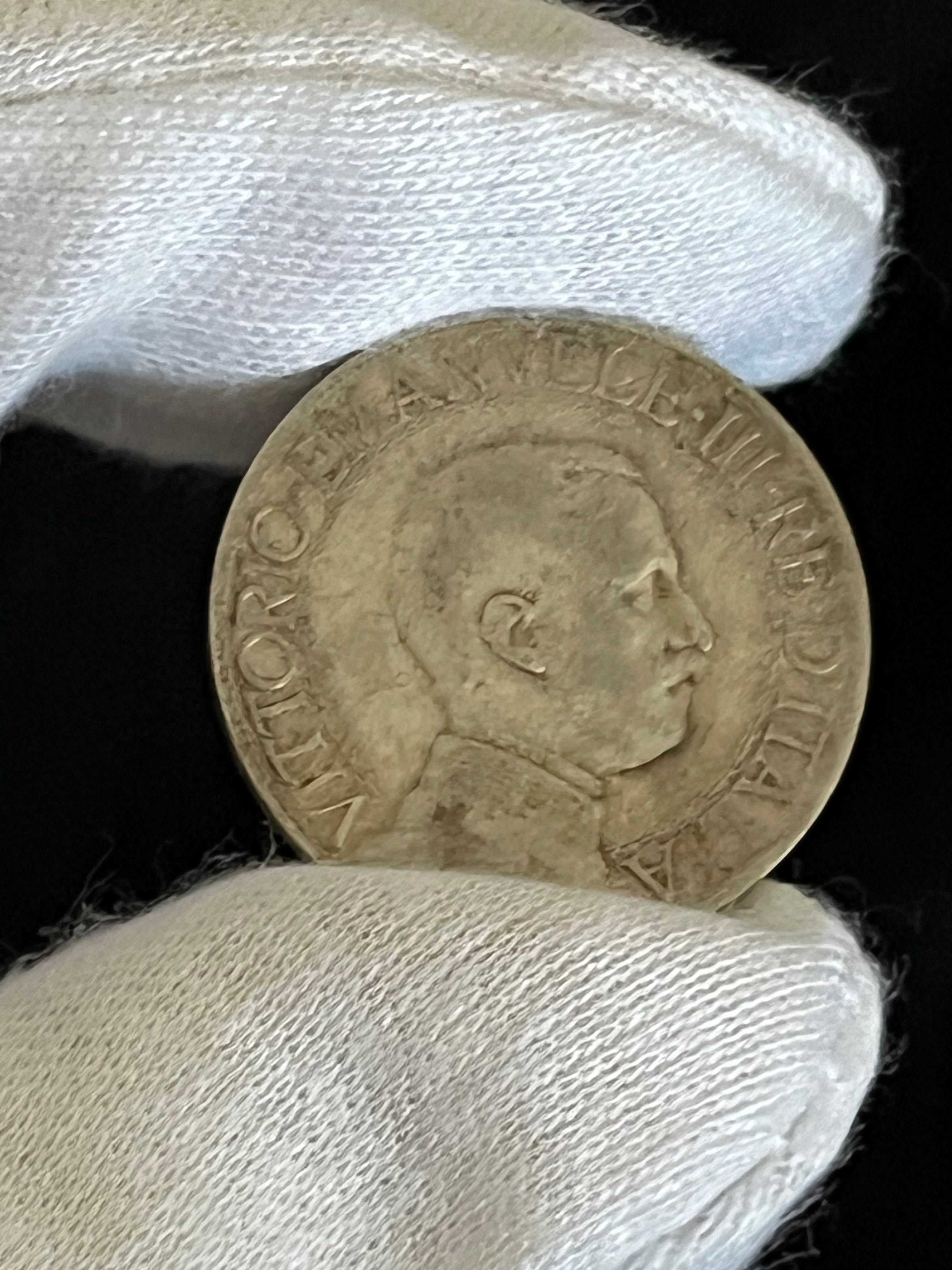 Рядка сребърна монета – Италия, 1 Лира 1913 г., Виктор Емануил III