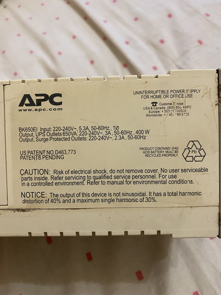 Ups APC Back-UPS 650VA