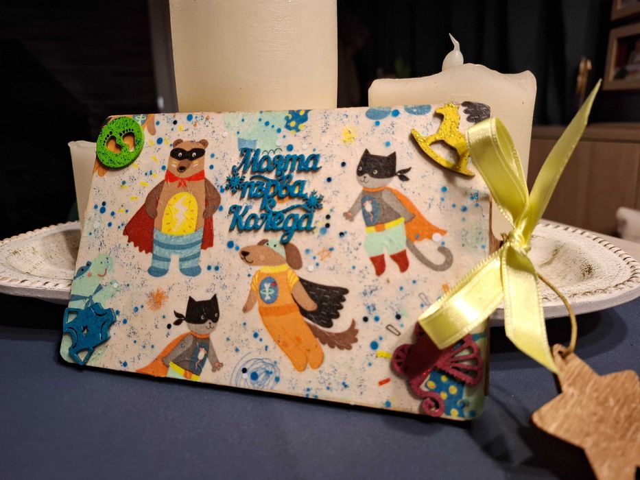 Дървена картичка - плик за пари