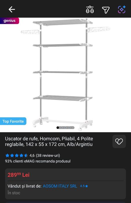 Uscător rufe vertical pliabil - de calitate.