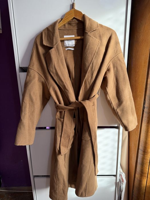 Кафяво палто mango