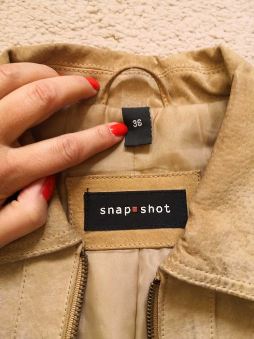 Кожено (естествен велур) яке Snap Shot