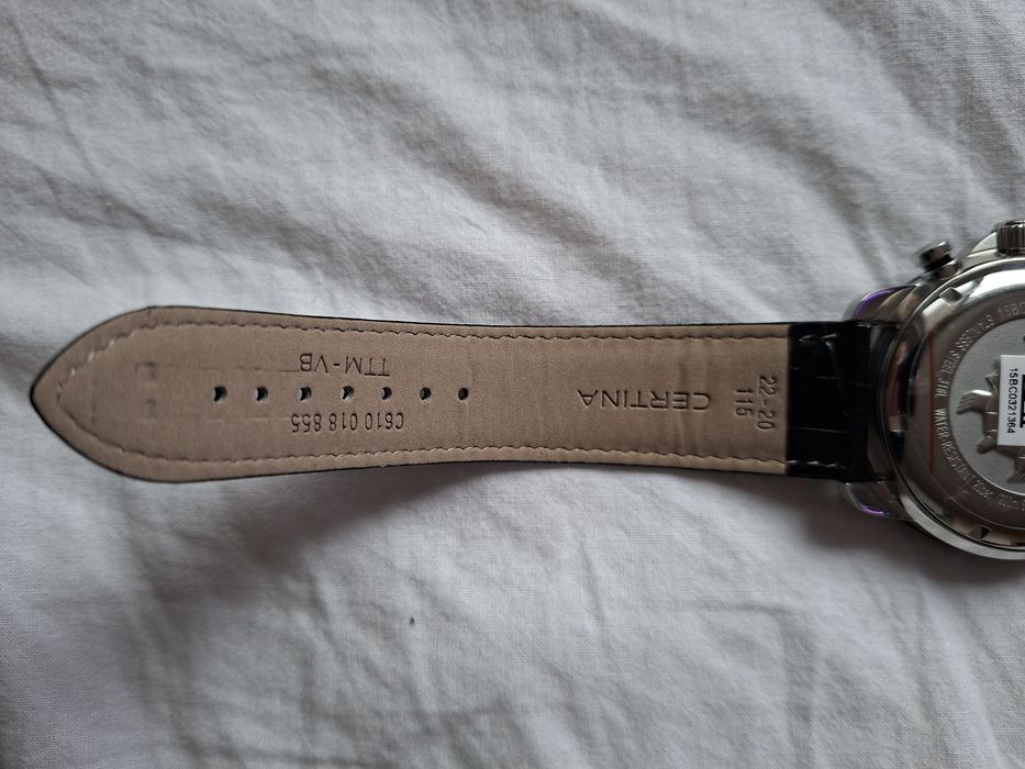 Certina - черна оригинална кожена каишка