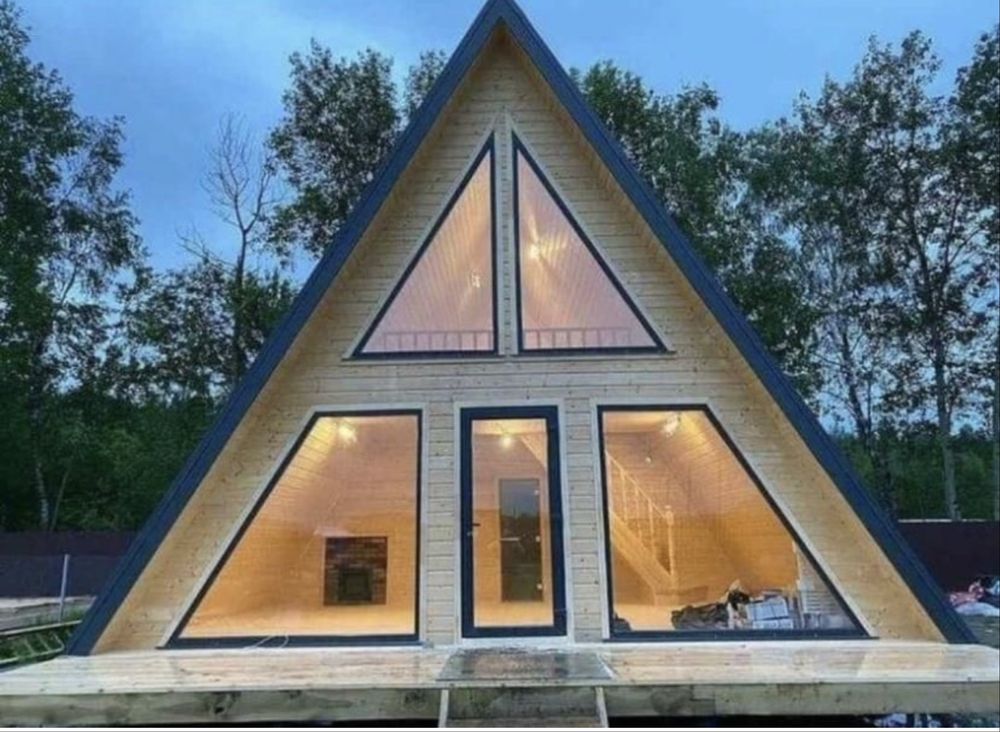 Cabane Aframe pe structura de lemn la gata sau la rosu