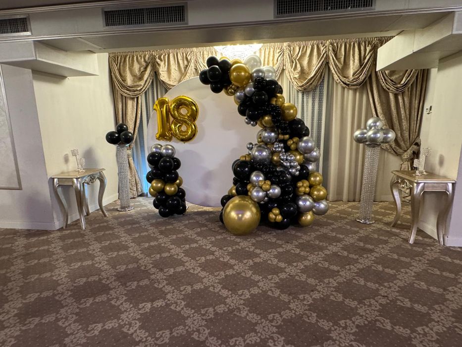 Decor nunta/botez/colt foto /arcada baloane/flori