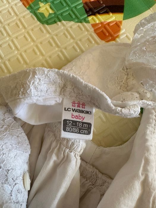 Лот детски  рокли бяла и синя рокля 80-86 см 12-18 месеца