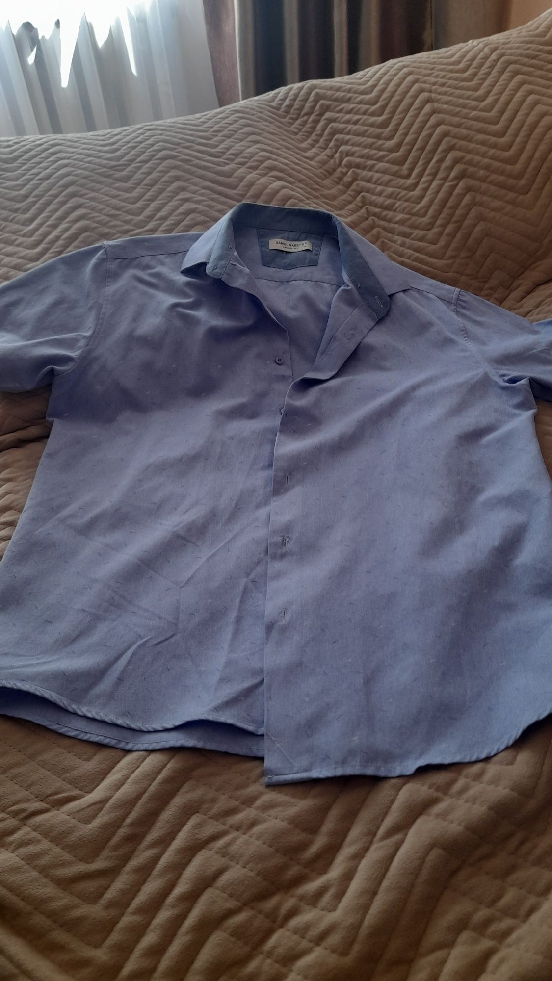 Рубашка мужская , турецский с короткими рукавами размер 50 (xl)
