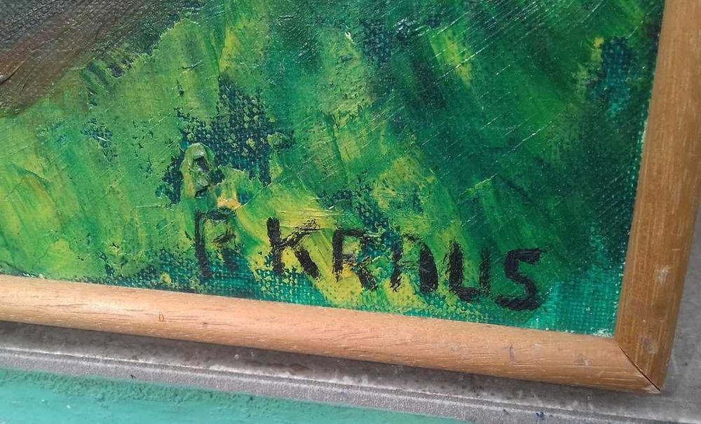 Tablou vechi interesant - semnat R. Kraus