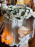 Decor cristelnita / fum greu - decoratiuni florale/baloane