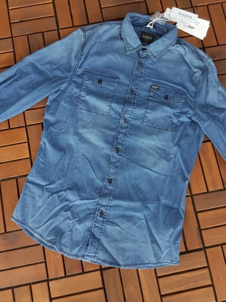 ПРОМО GUESS JEANS -М -Оригинална мъжка дънкова риза