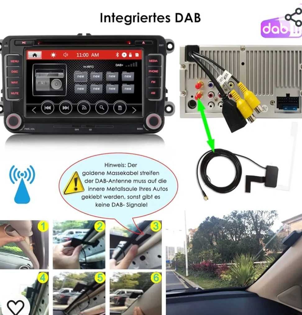 Навигация 7" VW Seat Skoda 2Din Bluetooth GPS DVD,карти за навигацията