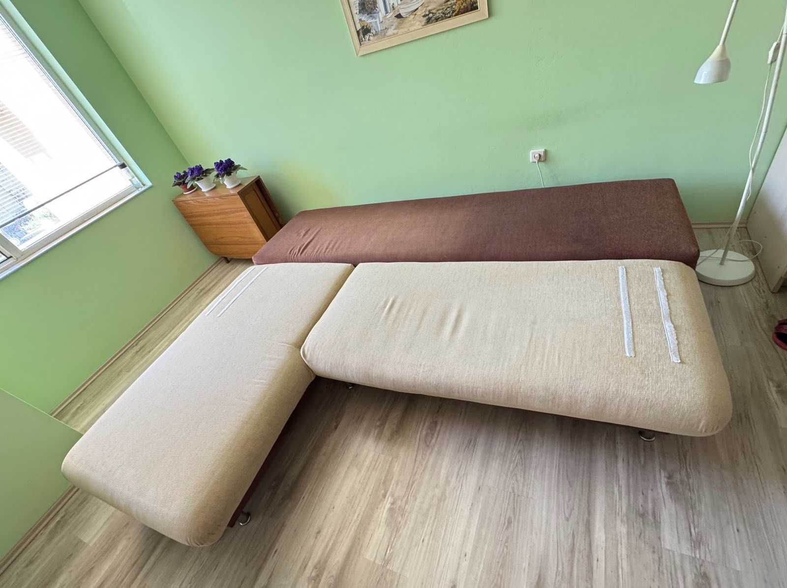 Диван ъглов, разтегателен, функция сън