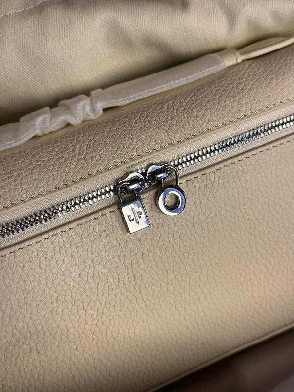 Geanta Loro Piana LP19, Crema Sabbia, 20 cm
