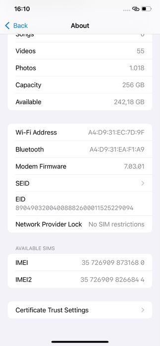 iPhone XS Max 256GB pentru piese