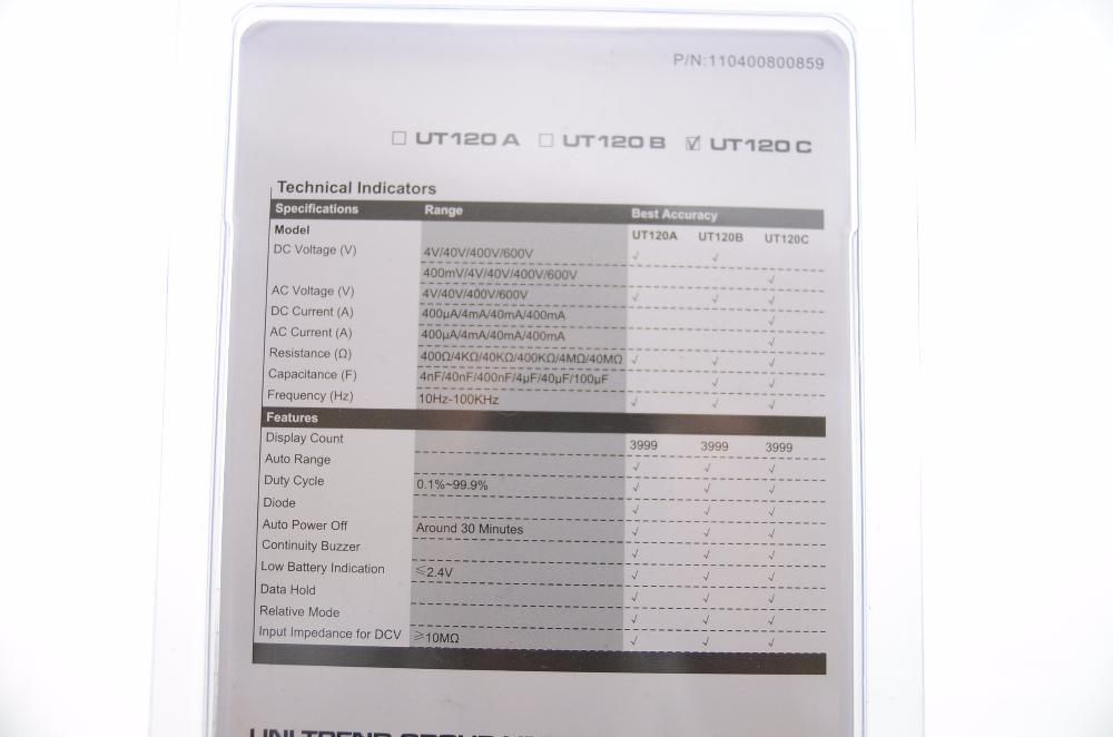 мини цифров мултицет UNI-T, внос от Германия, 4 цифри
