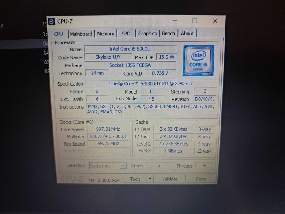 Laptop 12,5 inch Lenovo ThinkPad i5-6300U 8gb Ram 128gb SSD