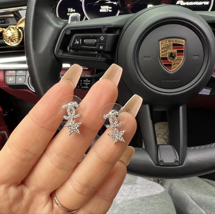 Обеци сребърни chanel