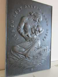 rar Heinrich Moshage colectie placa bronz relief"Dragostea mamei" 1930